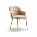 Upholstered dining chair with gold legs in beige size 50 x 55 x 80cm