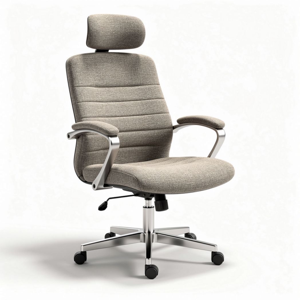 Ergonomic office chair with adjustable headrest and breathable fabric 57 x 60 x 110cm