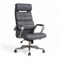 Ergonomic office chair in gray with adjustable height and lumbar support